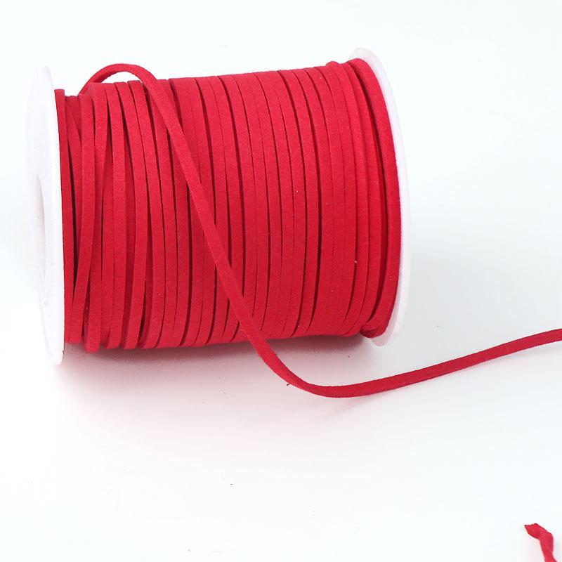 2mm Faux Leather Cord for Flower Bouquet Wrapping - Velvet Gift Ribbon for Florist DIY Projects, Large Roll