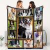 Border Collie Creative Patchwork Pattern Gift for Dog Lovers Soft Blanket Flannel Blanket 1pc