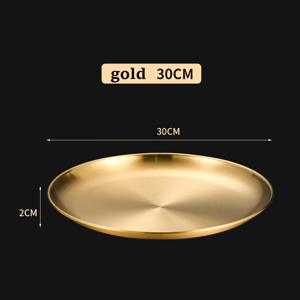 Stainless Steel Metal Round Dining Disc Bone Spitting Dish High Quality Shallow Tray Silver BBQ Disc Kitchen Plate Tableware