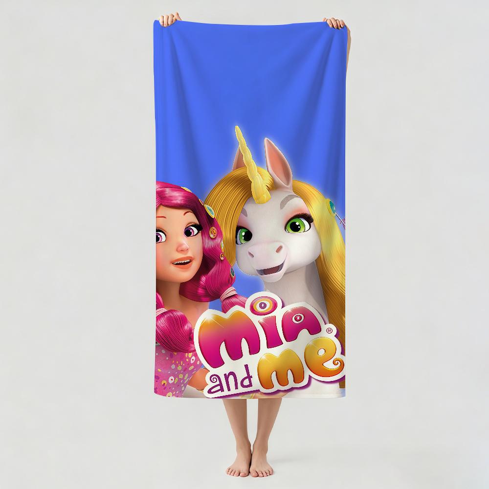 Cartoon M-Mia And M-Me Towel Drying Bath Towel Applicable To Light Swimming Camping Yoga Beach Out