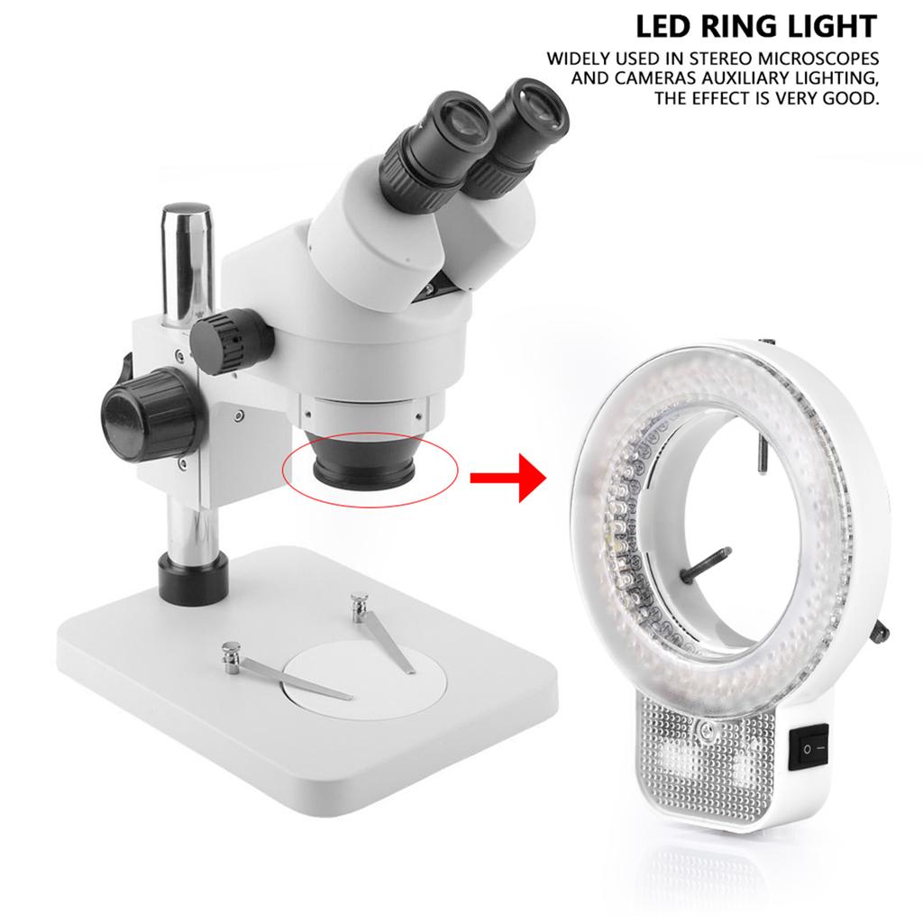 Mikroskopkamera 144 LED-Perlen Lichtquelle Helligkeit einstellbar Ringlampe