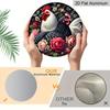 2D Flat 1pc, 8x8 In, Round Chicken Wreath Aluminum Metal Decorative Signs & Plaques - Vintage Farmhouse Wall Decor with Colorful Rooster & Floral