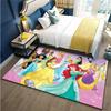 Disney Princesses Printing Carpet for Living Room Bedroom Girls Room Home Decor Pink Room Decor Area Rug Non-slip Mat