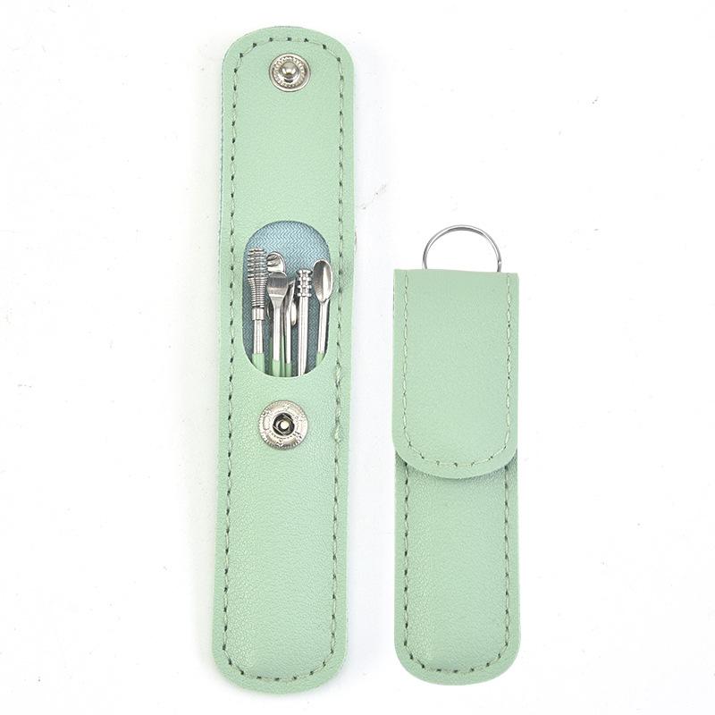 6Pcs/set Ear Wax Pickers Earpick Wax Remover Stainless Steel Piercing Kit Earwax Curette Spoon Care Ear Clean Toolear Cleaner