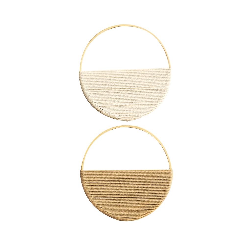 Bohemian Double Round Woven Wall Rack - Handmade Hanging Decor