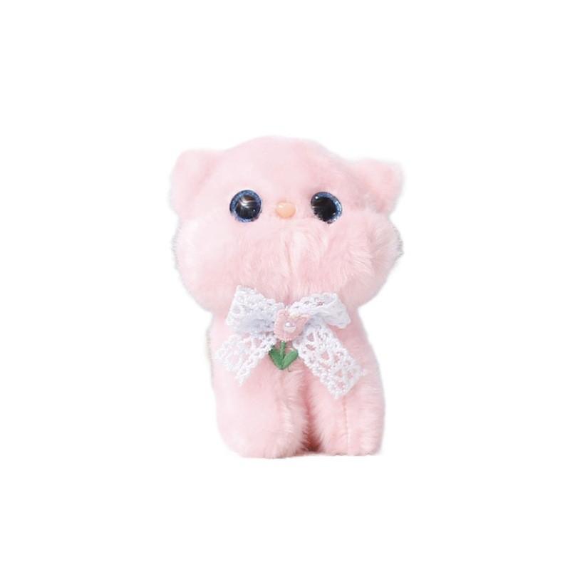 Plush Cat Keychain With Pp Cotton Filling For Bag Decoration And Gift