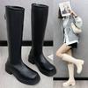 Size 35-44, Large Size Women's Shoes 41 Soft Leather Elastic Martin Boots Women's 42 Fashion Versatile Skinny Knight Long High Boots