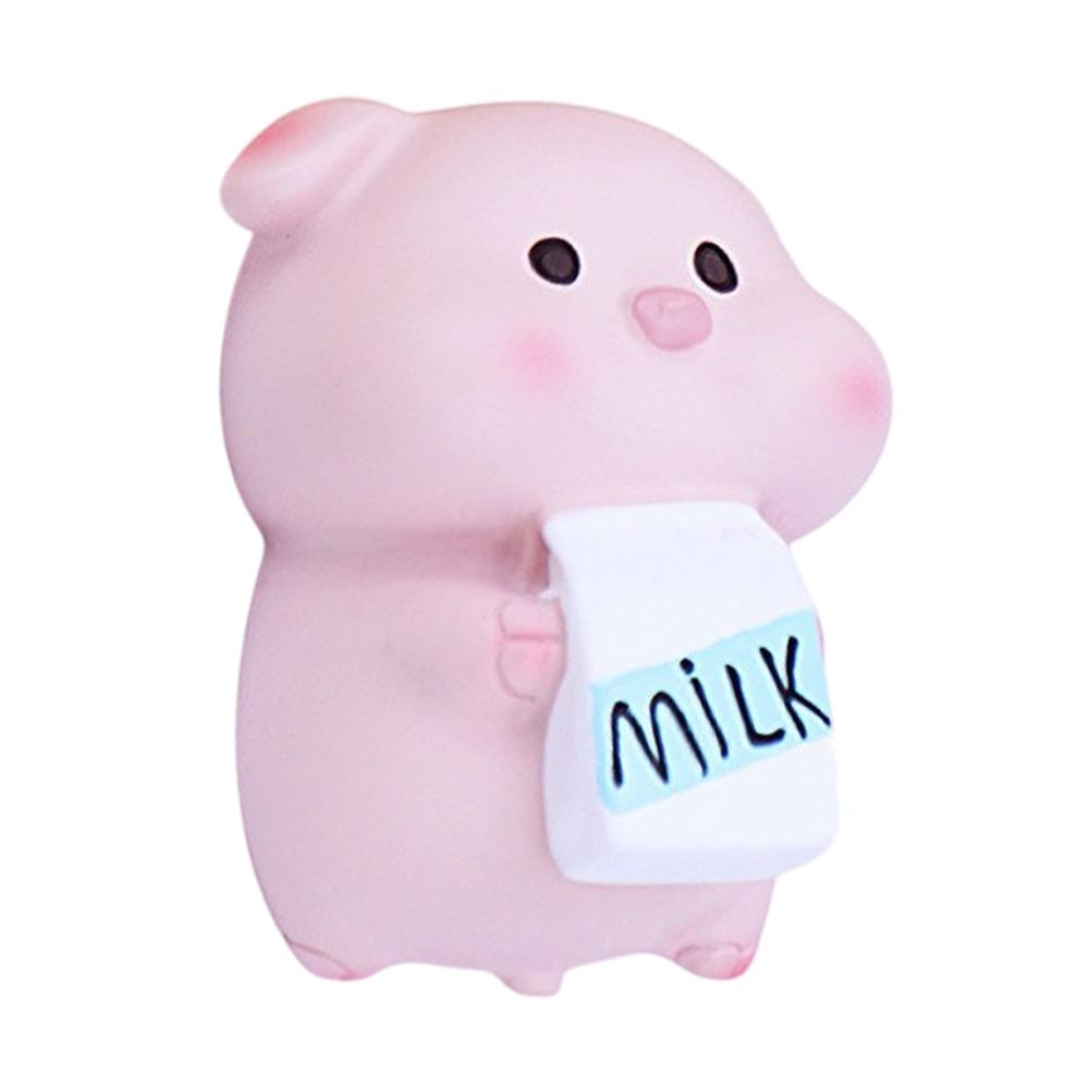 

002 Mini Pig Figures Desktop Decor Office Table Ornaments Resin Cute Animal Figurines for Home/Office A