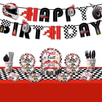 Forniture per Festa di Compleanno Corse di Auto Sportive: Piatti, Tazze, Tovaglioli, Tovaglia e Decorazioni