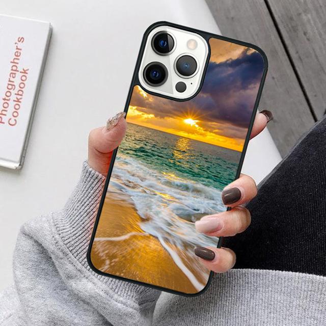 Summer Beach Sunset On Sea Mobile Phone Cases Cover For iPhone 17 Air 16 16e 15 14 12 13 11 Pro MAX Apple Plus Coque