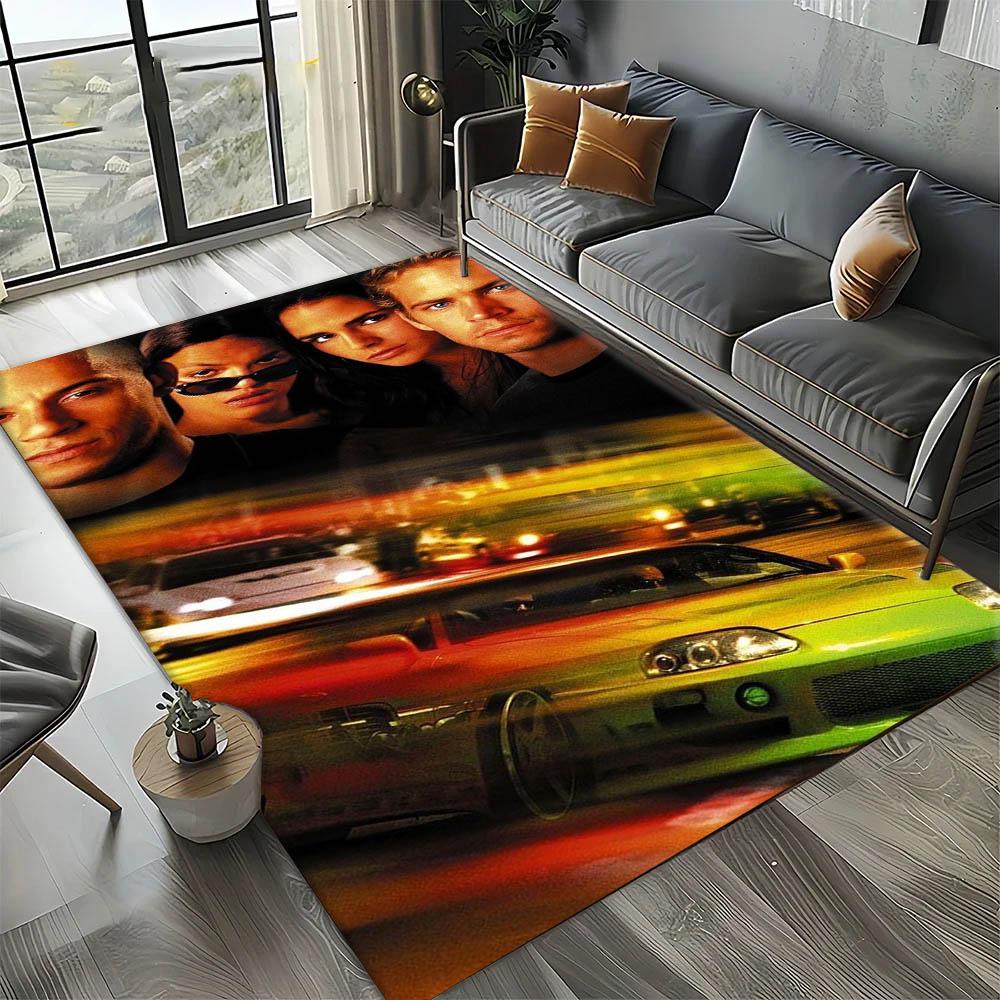 Tappeto Tappeto Artistico Film 3D F-Fast and The F-Furious per Decorazione Stanza Casa Cucina Camera da Letto Divano Regalo Tappeto per Area Bambini Tappetino Antiscivolo