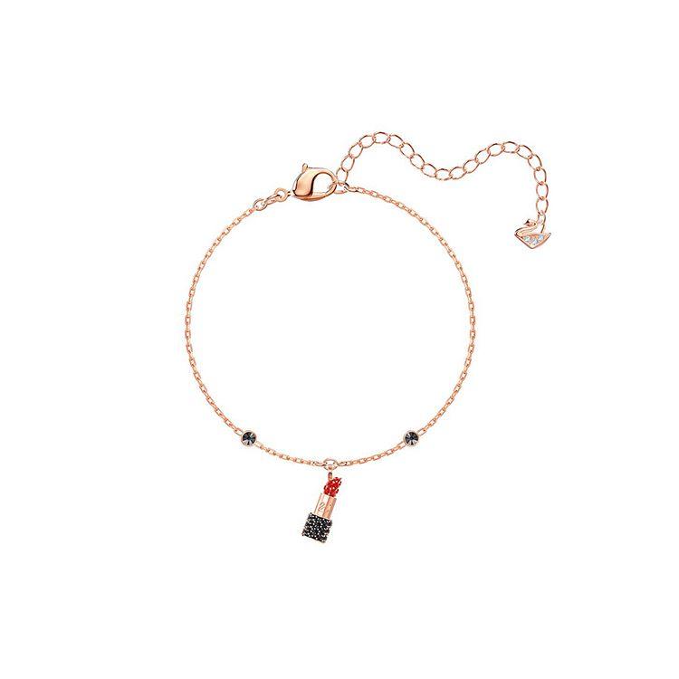 Swarovski Mine Lipstick Pendant Bracelet Women Bracelets Rose-Gold 5448423 Box (Random Color),F,Rose Gold