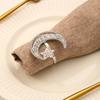 6 Pack Moon and Star Napkin Rings Festival Serviette Holder Napkin Buckles Serviette Rings Alloy Material for Napkin