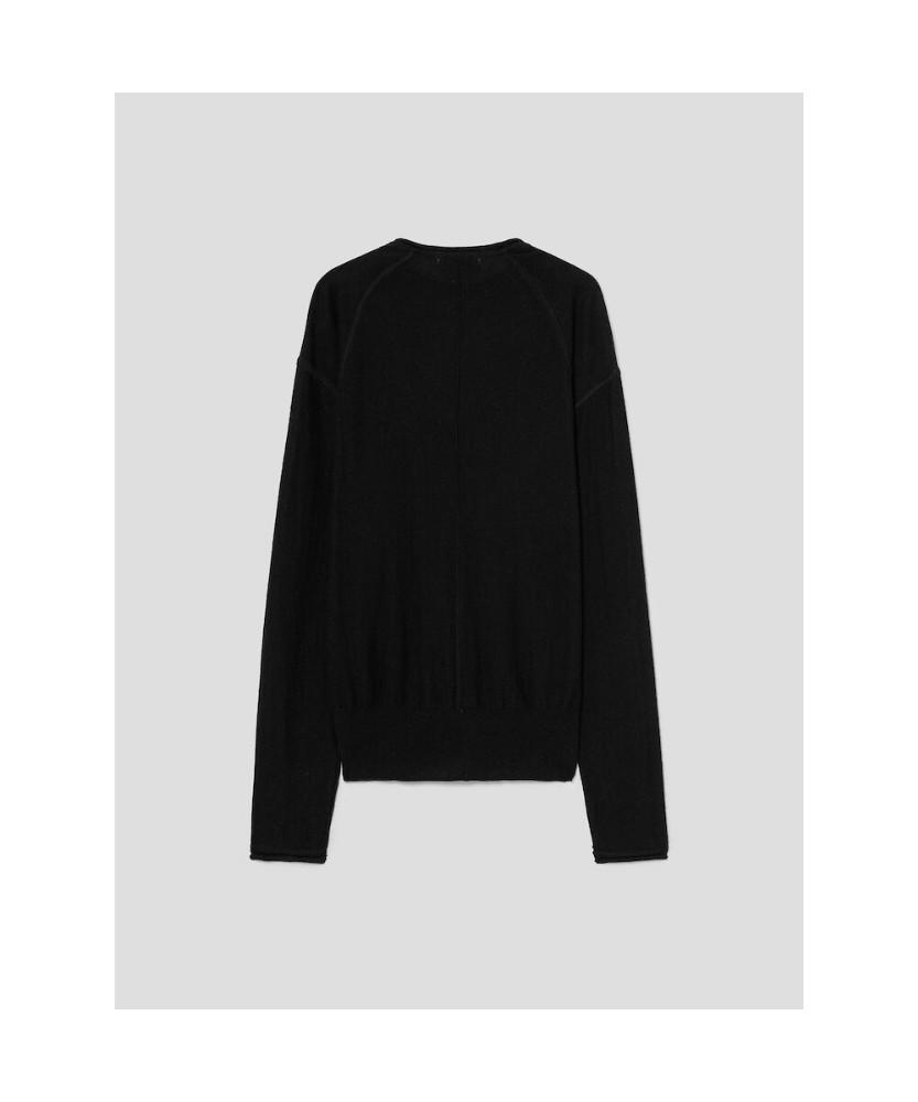 Anggae Half Neck Button Pullover Black