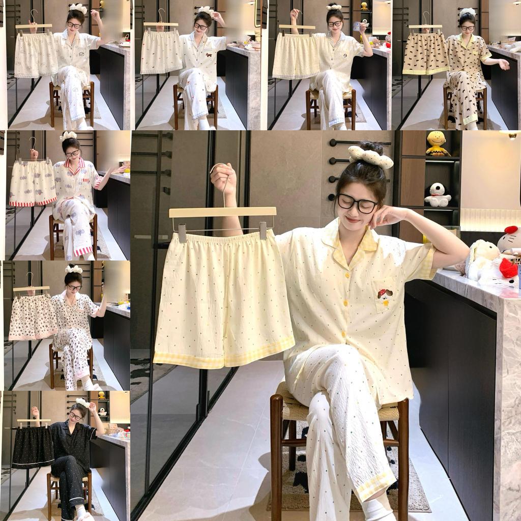 Cloud Cotton Sleepwear Set For Women With Chest Padding Summer Casual Homewear For Girls