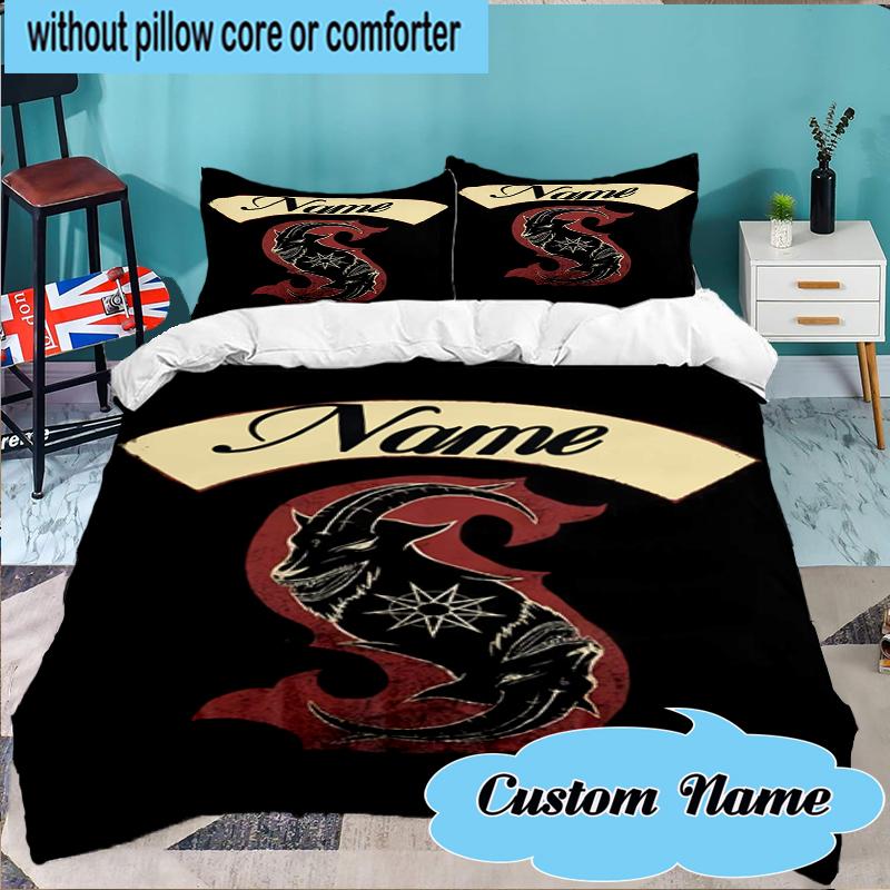 Custom Name Slipk-not Band Artwork Bedding Set 3pcs, Bedding Set Including 1pc Duvet Cover And 2pcs Pillowcases for Bedroom, Dormitory Gift