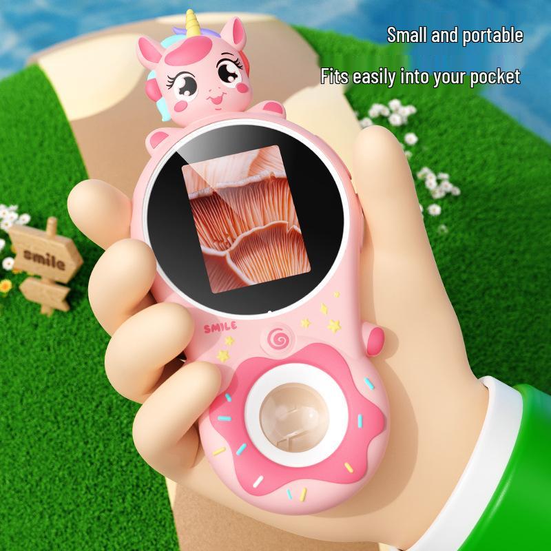 Portable 2-Inch Screen Kids' Educational Microscope with Video & Photo Features