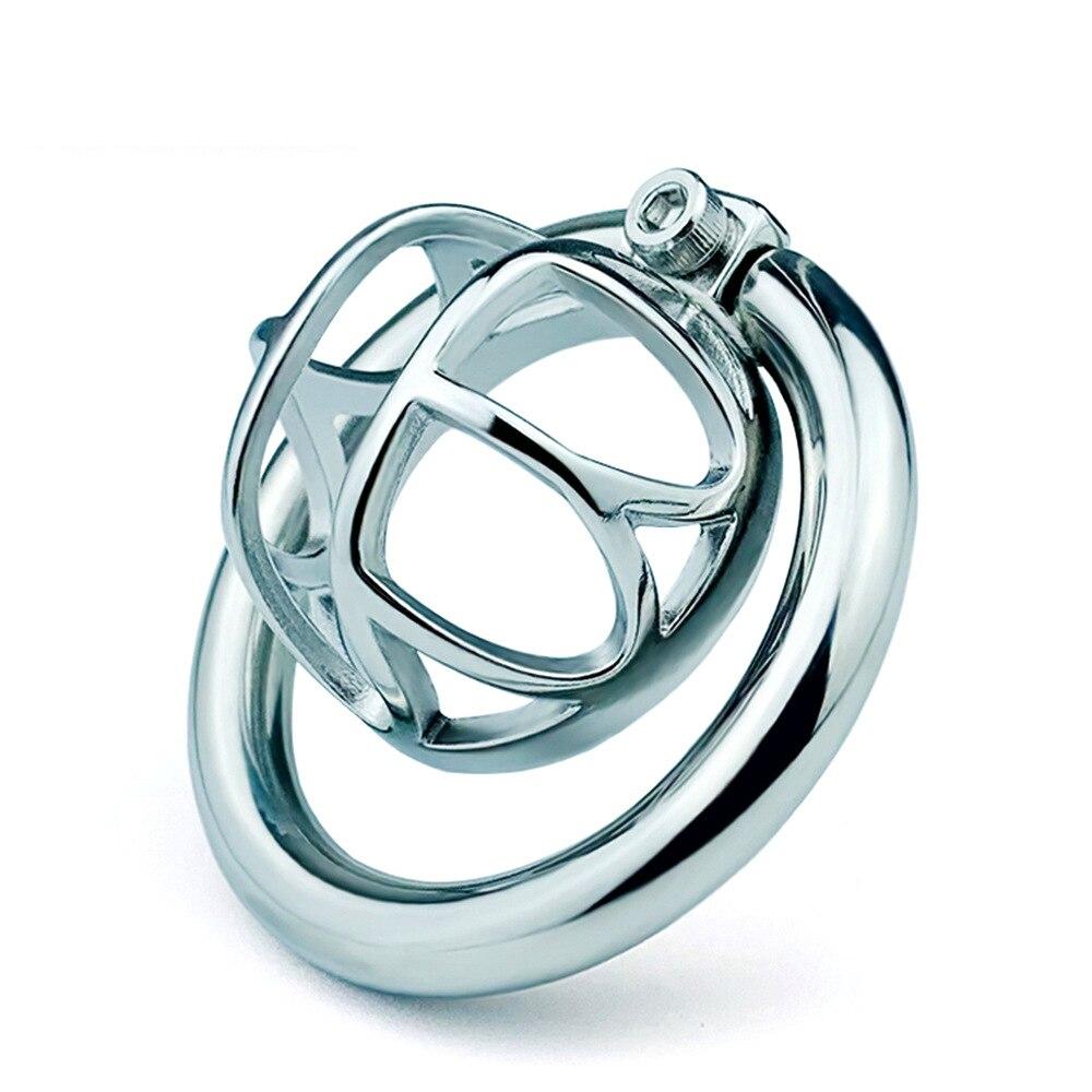 Male Urethral Chastity Lock Metal CB Lock Short Penis Cage Cock Lock Adult Sex Toys Stainless Steel Cock Ring Femdom BDSM