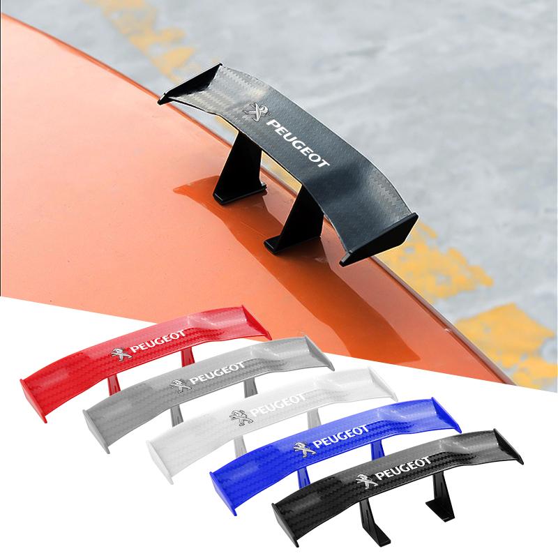 Fashion Car Rear Mini Spoiler Wing Canard Tail Winglet ABS Carbon For Peugeot 208 306 307 308 407 408 508 2008 3008 Accessories