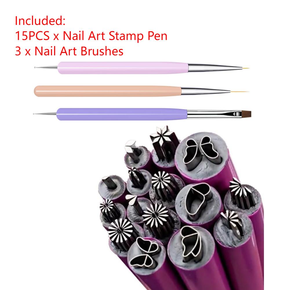 6/10/15 STÜCKE Nagelstempelstift-Set DIY Nagelkunst Nagel-Graffiti Nagelkunst-Punktierwerkzeuge Mit Einfachem Design Nagelkunst-Stempelstift Für Frauen