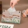 Flowers In the Mountains Napkin Holder Leather Car Tissue Box High Quality Tissue Case  for Car