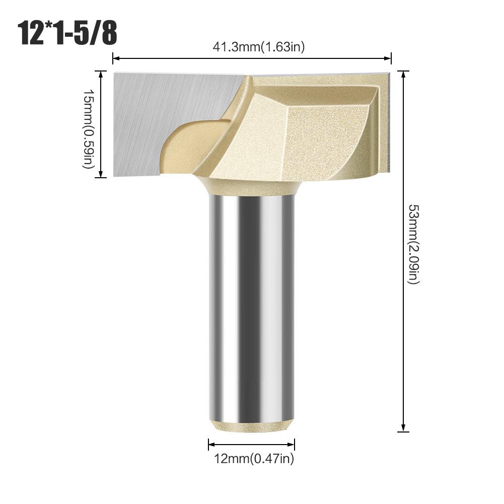 Professional Grade 6 Handle 12 Handle Bottom Cleaning Knife Slotting Knife Flat Bottom Cutter Milling Bottom Engraving Machine Carbide Woodworking