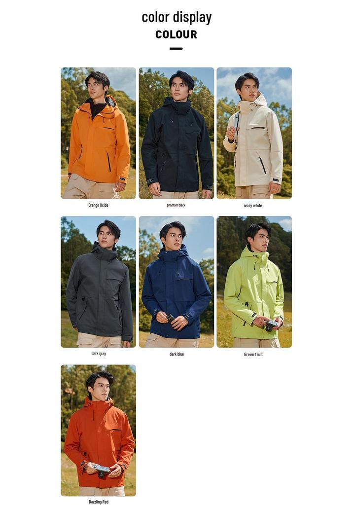 Unisex 3-in-1 Windproof Waterproof Mountaineering Jacket with Fleece Liner for Autumn and Winter