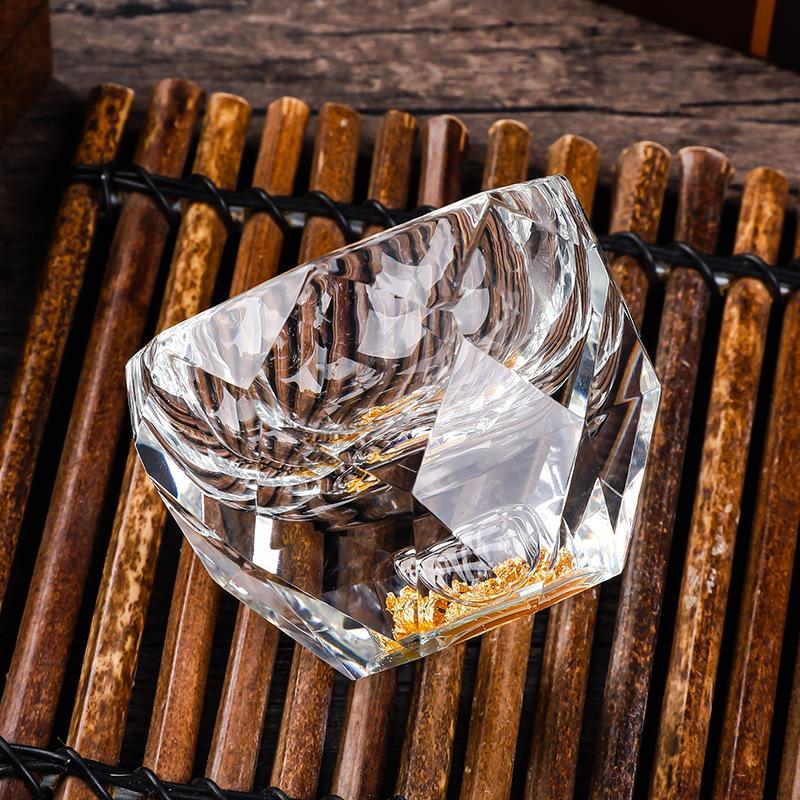 Faceted Water Drop Cup Creative Crystal Glass Gold Foil Baijiu Cup Spirits Cup Generation Moutai Cup Source