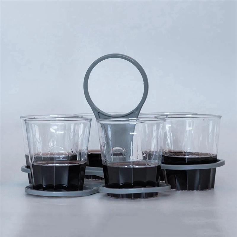 

AD23-2Pcs Foldable Rotating Portable Glass Coffee Cup Plastic Portable Cup Holder 6 Sticks Cup Lifter. светло-серый