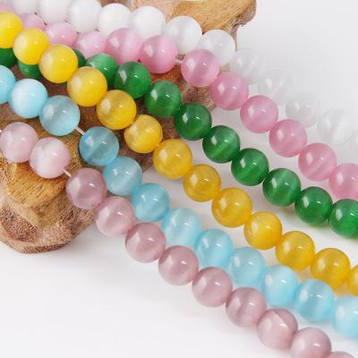 100-50 adet 4-8mm Doğal Kedi Gözü Opal Gevşek Yuvarlak Boncuklar Takı Yapımı için DIY Kolye Bilezik Kolye El Yapımı Malzeme