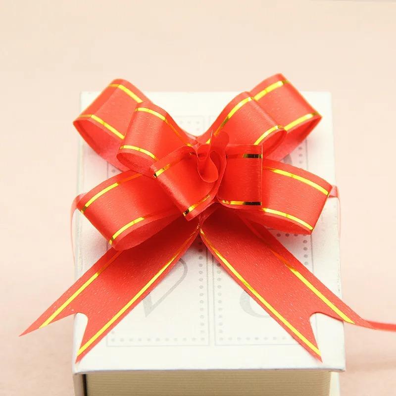 100 Party, Wedding, Christmas Tree Hanging Decorations, Ribbons, Bows, Holiday Gift Packaging, Gold Edged Hand Pulled Flowers