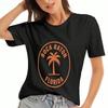 Bluebird Womens Cotton T Shirt, Pure Cotton Premium Print, Durable, Casual Fashion. Pretty Birdie Graphic Tee For Ladies. Bright Blue And Orange Bird 