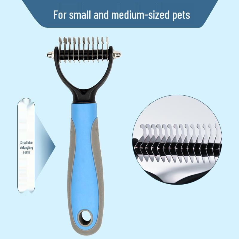 

Double-Sided Dematting Rake Comb for Cats & Dogs - Stainless Steel Grooming & Hair Removal Tool Default Option