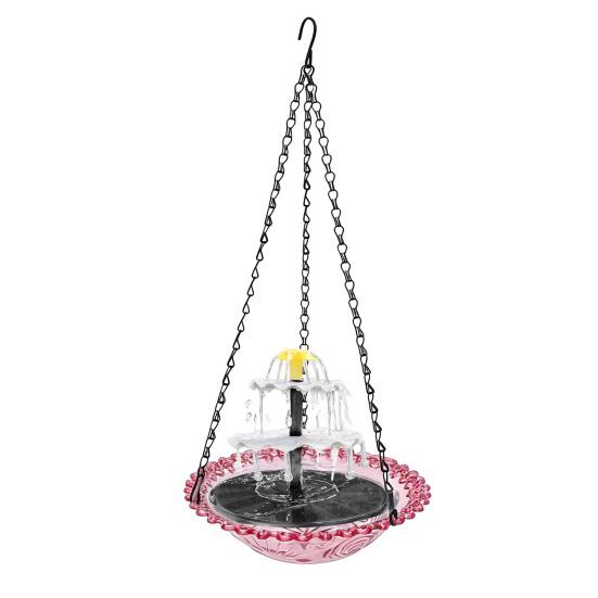 

Solar Bird Bath Fountain, 3-Tier Cascading Fountain Hanging Bird Bath, Solar Powered Outdoor Hummingbird Bath Fountain, for Garden Backyard Lawn Decor A фіолетовий