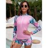Sexy Plus Size Women's Sunscreen Surf Suit Split Long-sleeved European and American Swimsuit