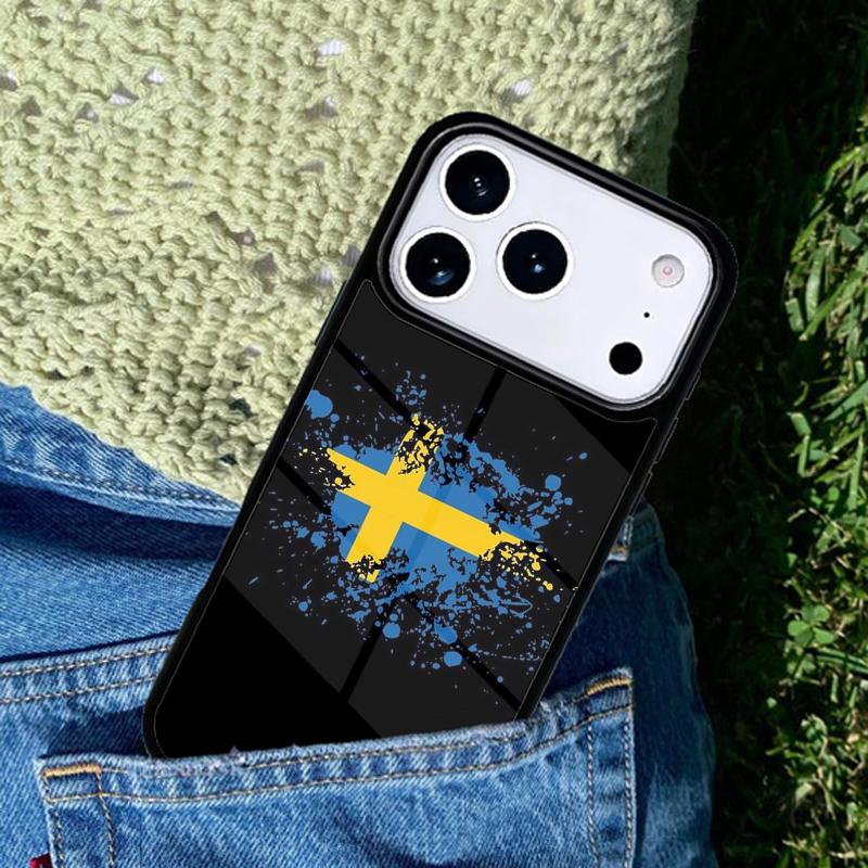 Sweden Flag Phone Case For iPhone 17 AIR 16 Pro Max 15 14 Pro 11 12 13 Shockproof Silicone Cover