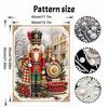 Christmas Nutcracker and Train Pearl Painting with Frame 3D Sparkling Canvas Art Relaxing Craft for Bedroom Wall Decor Holiday Gift