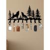 Wolf Themed Metal Key Holder Coat Rack Wall Mounted Rustic Home Decor