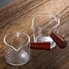 Japanese Wooden Handle Glass Double Mouth Milk Cup Coffee Utensils Milk Cup, Coffee Liquid Container Cup, Home Daily Milk Cup