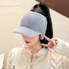 New Women Soft Winter Hat Faux Fur Warm Ponytail Cap Fashion Decorate Beanie Hat For Female Casual Earflap Knitted Hat