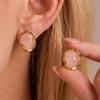 Trendy INS Style Gradient Cloud Stud Earrings in Retro Amber – Luxurious and Versatile Accessory