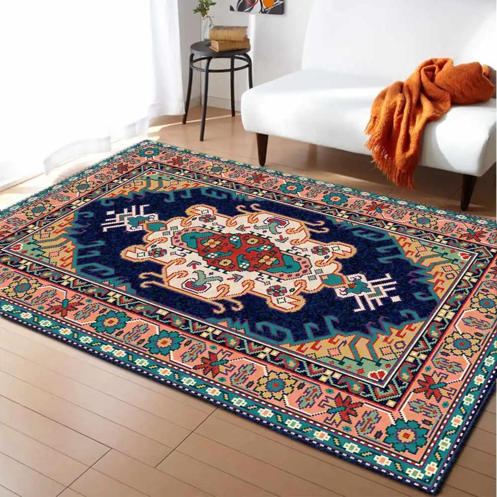 Persian Area Rug Abstract Flower Art Anti-Slip Carpet for Living Room Bedroom Kitchen Floor Mat Home Decor