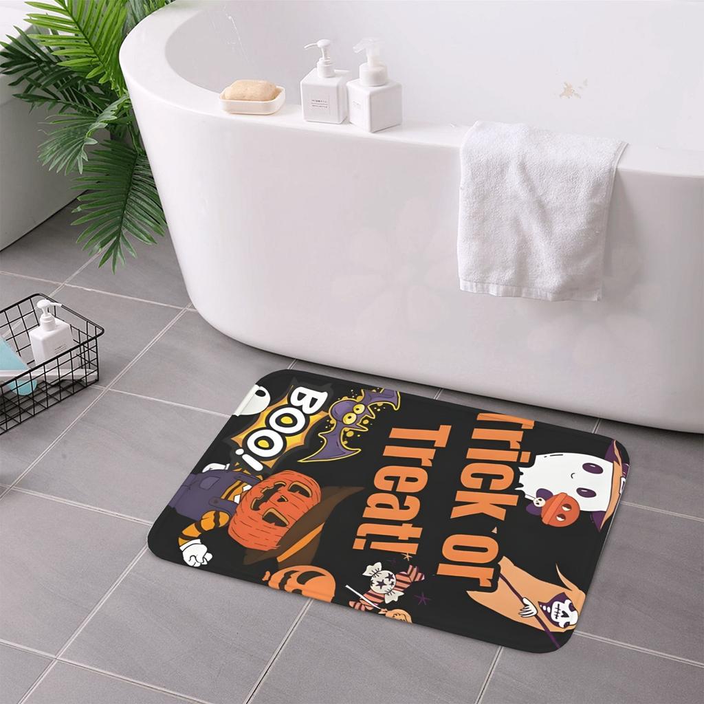 1PC HALLOWEEN Pattern Kitchen Rug Non-Slip Door Mat Pop Design Bathroom Rug Bath Mat Carpet for Home Sink Laundry Decor