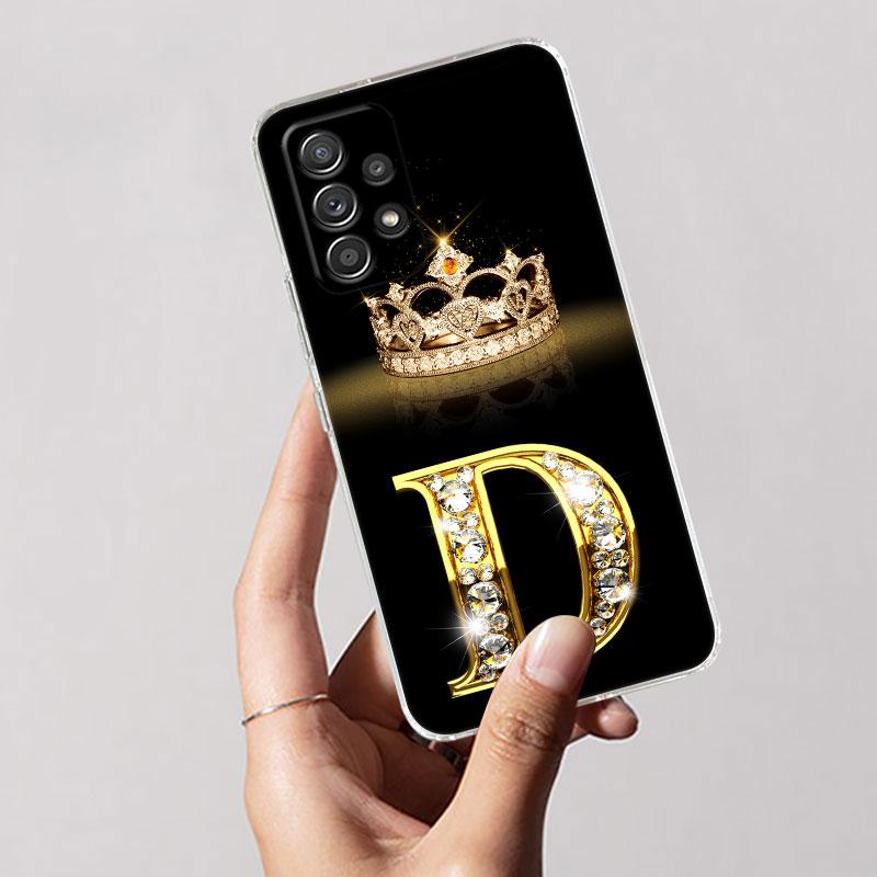 Průhledný obal na telefon pro Samsung Galaxy A56 A57 A37 A55 A54 A36 A35 A26 A25 A16 A17 A07 A52 A34 A73 A53 Kryt G F V H D P C B Písmeno