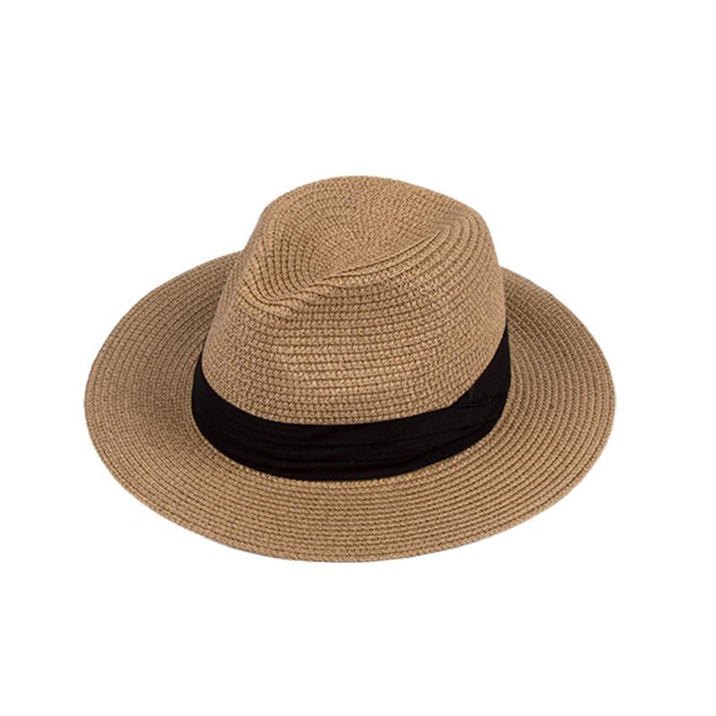 Hat Style Versatile Straw Woven Three Elegant Solid Color Panama Hatscaps