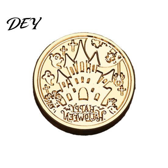 Ghost Wax Stamp Halloween Themed Brass Seal Head, Pumpkin Witch Bat Engraved Replaceable Sealing Replacement Head for Envelope Journal Gift Wrap Party