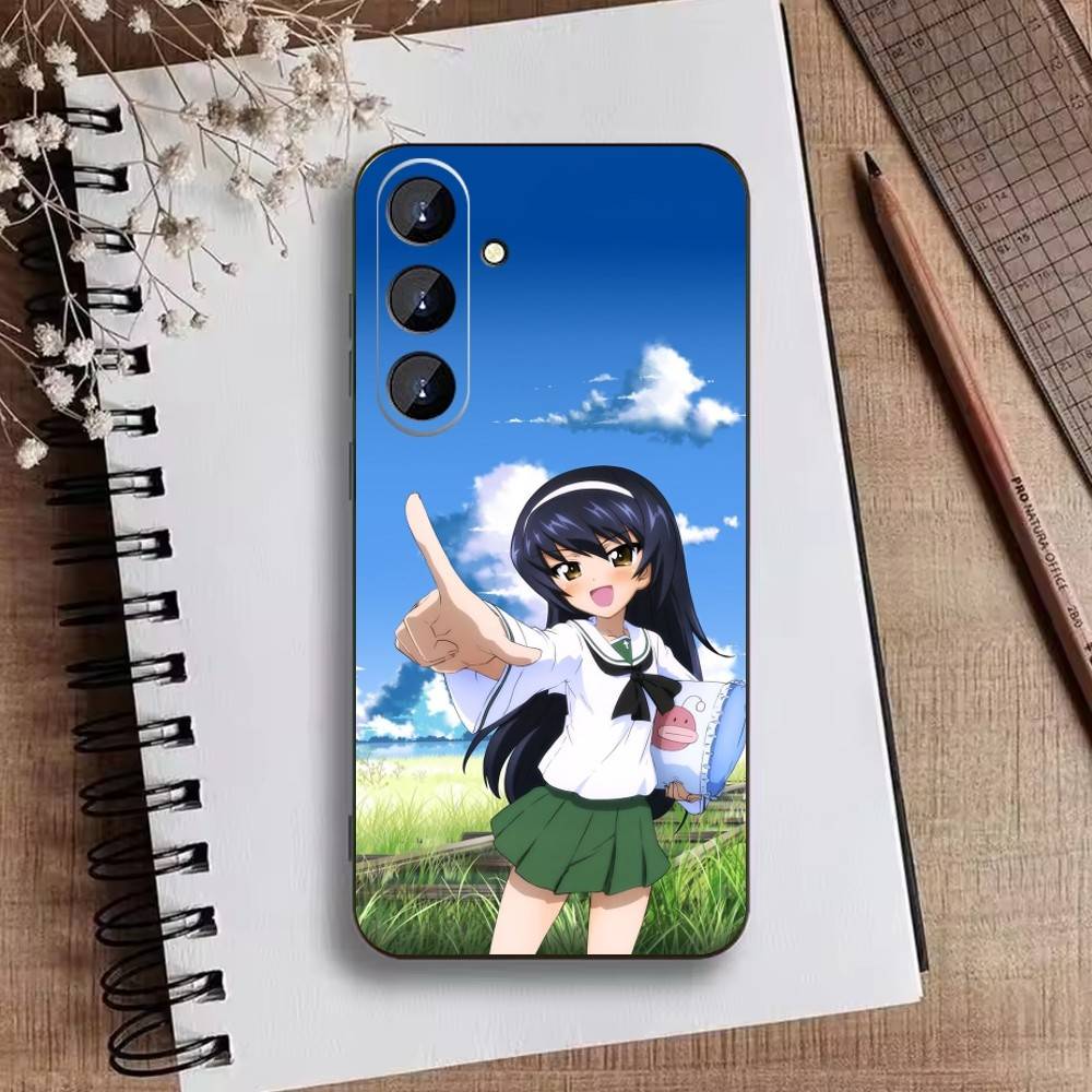 G-GIRLS Und P-PANZER Phone Case For Samsung Galaxy A73,A21s,A22,A31,A52,A53,A71,A41Soft Black Shell