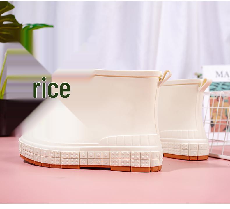 Japanese Style Women's Lightweight Waterproof Galoshes - Non-Slip Short Ankle Rain Boots