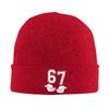 Six Seven 67 Minimal Number Design with Open Hands Knitted Hat  Beanie Hats Elastic Adult Unisex Bonnet Hats Winter Caps Gift