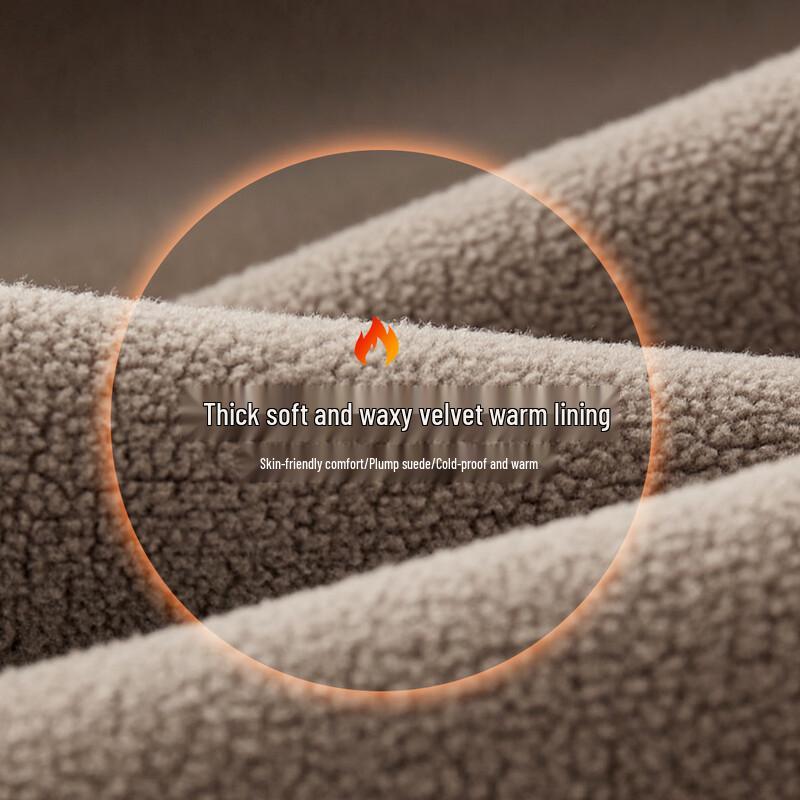 Shanshan Men's Waffle Knit Fleece-Lined Crew Neck Sweatshirt